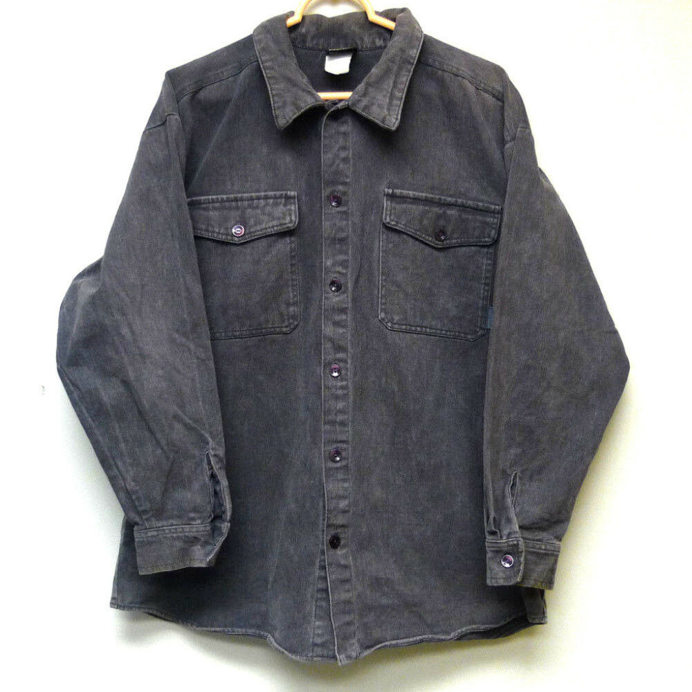 Vintage Wave Rave Button Front Long Sleeve USA